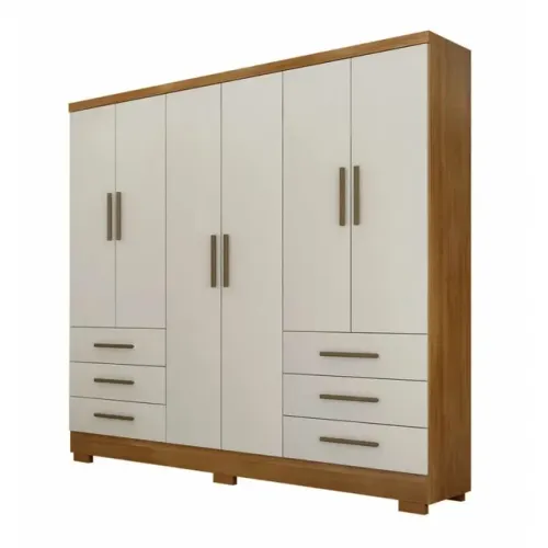 Guarda Roupa Encant Sem Espelho Casal 6 Portas 6 Gavetas  pr5327m