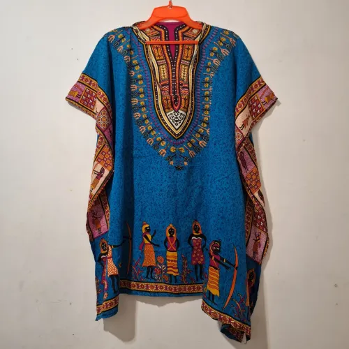 Vestido Kaftan Indiano, Hippie, Boho, Étnico, Afro, saida de praia.