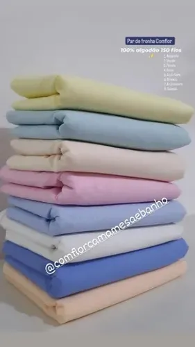 Par De Fronhas Tecido Algodão Várias Cores - Entrega Grátis 