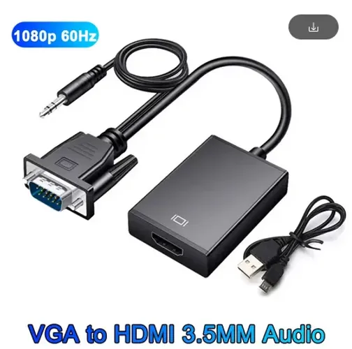 Cabo conversor VGA para HDMI com saída de áudio