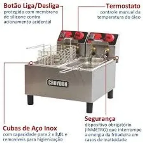 Fritadeira Industrial Croydon Quente Elétrica Fc2a 6l 220v