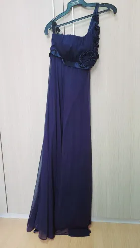 Vestido Longo de Festa Azul Marinho Elegante