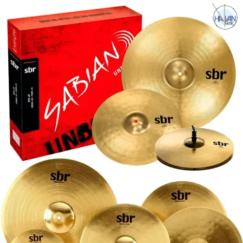 Kit de Pratos Sabian SBR - Hi Hats 14, Crash 16, Ride 20 Pol. NOVOS