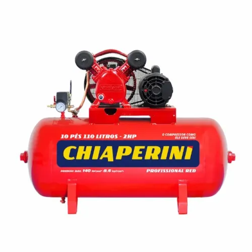 Compressor de ar média pressão 10 pcm 110 litros - Chiaperini 10/110 RED