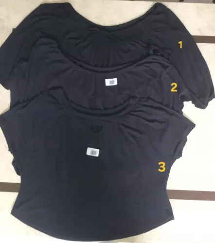 3 Batas NOVAS blusas femininas moda grande G e GG decote canoa pretas 