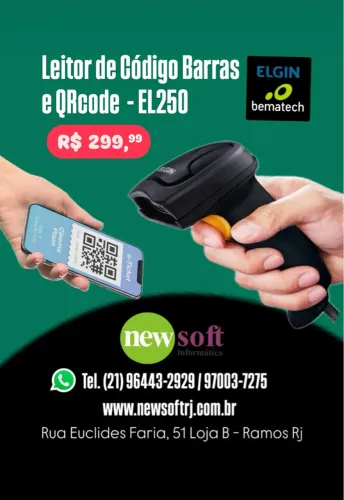 Leitor de Código de Barras e QRcode - EL250