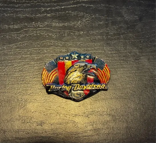 raríssima fivela vintage datada de 1988 harley davidson eagle american, item raro