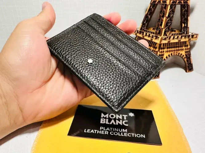 PORTA CARTÃO MASCULINO MARROM PREMIUM SLIM FIT PROMOÇÃO 2025 MONTBLANC