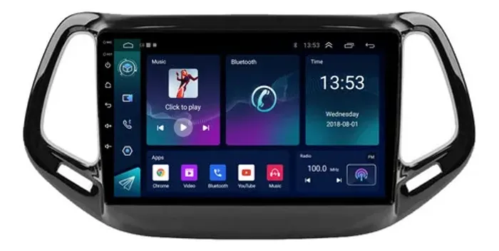 Multimidia Jeep Compass 16/20 9p Android Auto Carplay 32gb