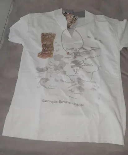 Camisa Aztec, feito a mão