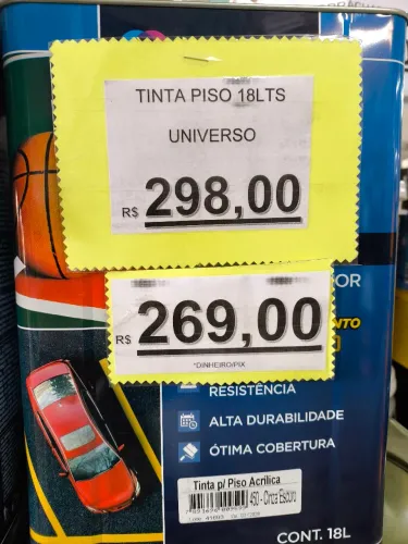 Tinta Piso Premium  18L R$269,00un Pix 