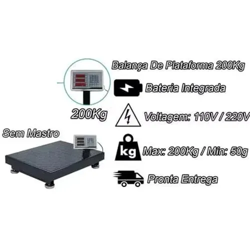 Balança comercial digital 200kg