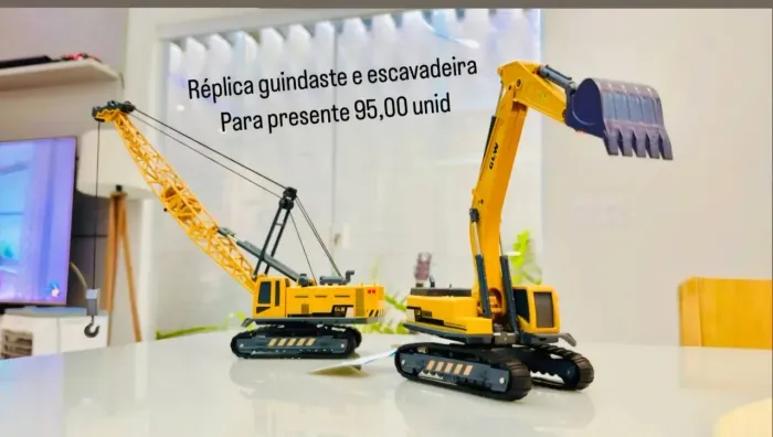 Réplica Guindaste e Escavadeira presente colecionador