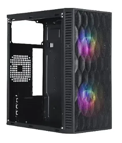 Gabinete Gamer Preto Acrilico 2x FANs (Novo, Parcelado sem juros, Entrega*)