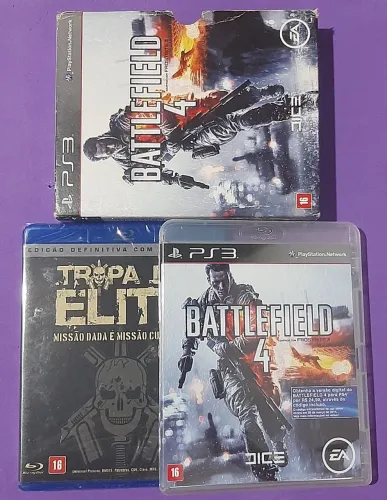 Jogo Battlefield 4 PS3 semi-novo completo + filme tropa de elite