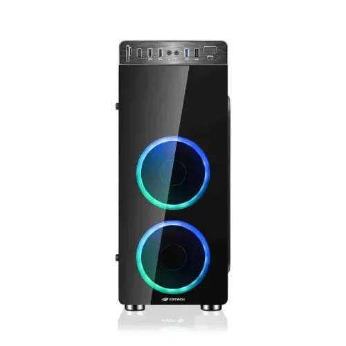 Gabinete Gamer C3Tech MT-G1000 *Com 2 Fans Led* - ATX, Micro-ATX e Mini-ITX - WZetta