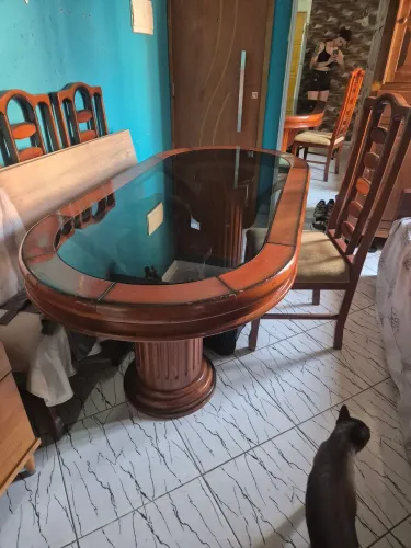 Mesa madeira 6 cadeiras