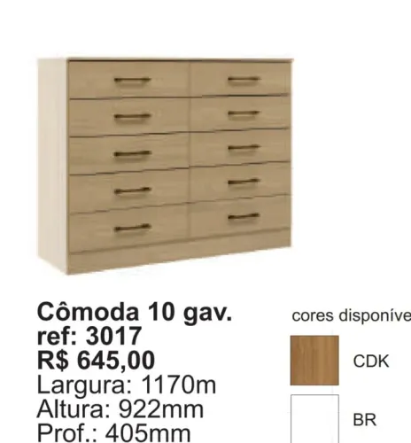 Cômoda 10 Gavetas