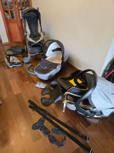 Kit completo de carrinho de bebê 3 em 1 da Chicco