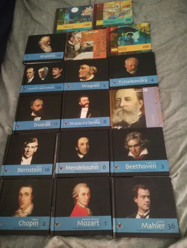 Coleção cds/livros de música clássica e orquestra 17 exemplares
