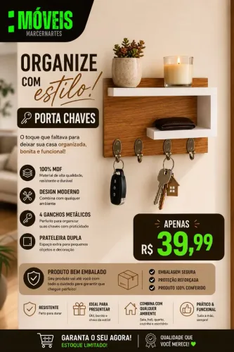Porta chaves moderno e elegante