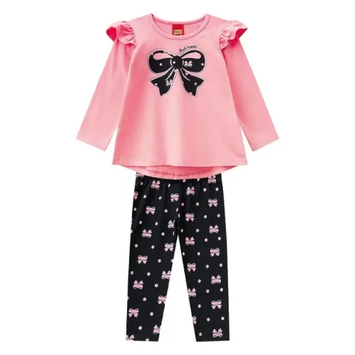 Conjunto Kyly Infantil Blusa com Babados + Legging - Tam. P