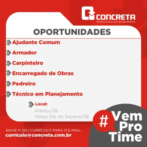 OPORTUNIDADES DISPONÍVEIS PARA ARACAJU/SE E SALVADOR/BA