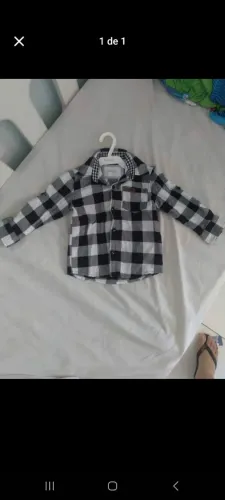 Camisa 2 anos Xadrez Alakazoo Mangas longas
