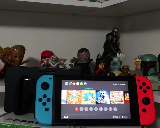 Nintendo Switch V1 desbloqueado + Joy-Con + dock + case