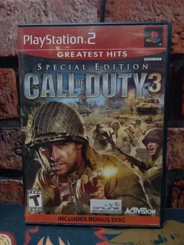 JOGO CALL OF DUTY 3 PS2 CIB GREATEST HITS USA SPECIAL EDITION BONUS DISC ORIGINAL COMPLETO