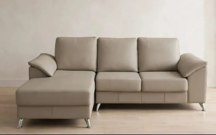 Sofá 2 lug + Chaise Couro