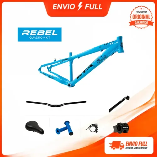 Kit Quadro Bike Gta Rebel Aro 26 Freeride Alumínio Cor Azul Tamanho Del Quadro Único