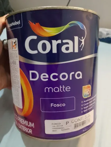 Tinta Parede Coral cor "Cinza de Grife" Fosco galão 3,2 litros