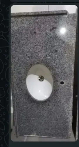 Balcão para banheiro em granito cinza andorinha