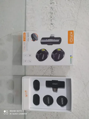 MICROFONE KAIDI | 2 UNDS | IMA-PRENDEDOR-CARREGADOR CABO TIPO C | NOVINHO NUNCA USADO!