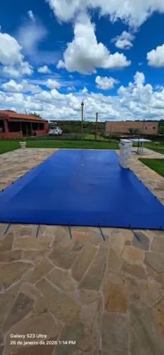 Lona de piscina reforçada - capa de vinil - entrego