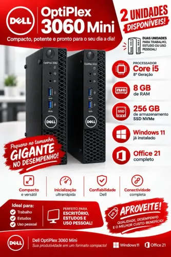 2 unidades Dell optiplex i5 8th 8 GB RAM SSD Nvme