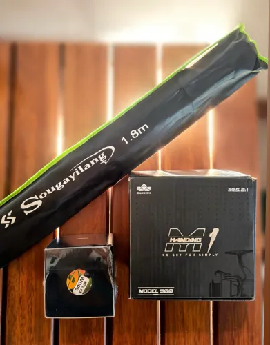 kit completo (Vara + Molinete + Linha) - NOVO, LACRADO, No precinho ?