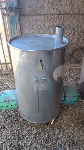 Churrasqueira de tambor galvanizado