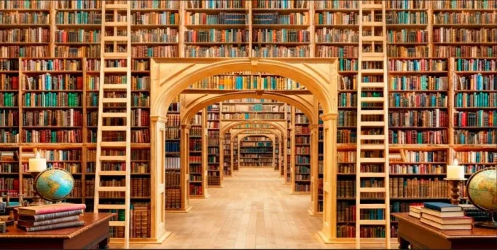 Painel sublimado biblioteca classica