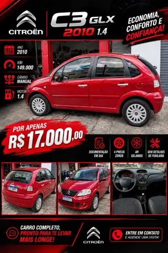 Citroen C3 GLX 1.4/ GLX Sonora 1.4 Flex 8V 5P 2010