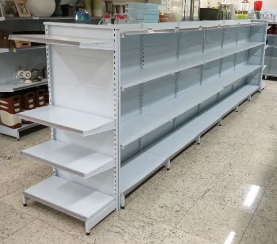 GÔNDOLA CENTRAL DUPLA FACE EM AÇO - 6 PAINÉIS - EXPOSITORA PARA SUPERMERCADO