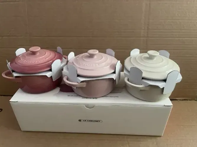 Set Cocottes Rosa Quartzo, Algodão & Sugar Pink Le Creuset