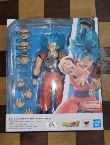 Goku Ssj Blue Dragon Ball God Super Z GT SHF Figuarts boneco figure action Bandai Original