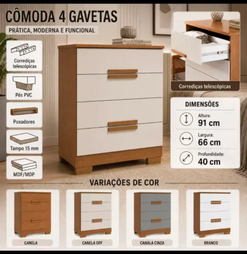 Cômoda off white já montada