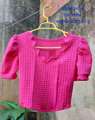 LOTE COM 9 CROPDS NOVOS VESTE DO M AO GG TECIDO ESTICA