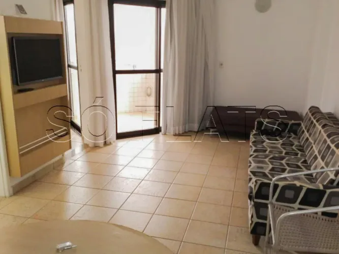 Apto em Santos disponível para locação com 60m², 02 dormitórios e 01 vaga de garagem.