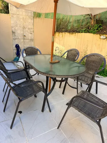 Mesa de vime área externa