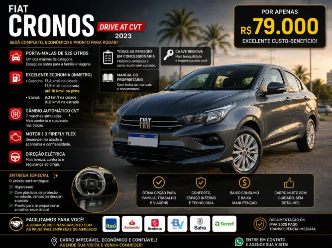Fiat Cronos Drive 1.3 8V Flex Aut. 2023