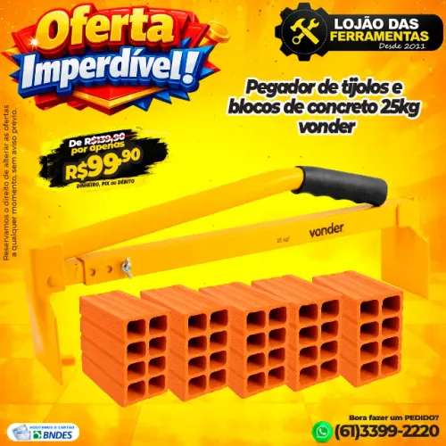 Pegador de tijolos e blocos de concreto 25kg vonder